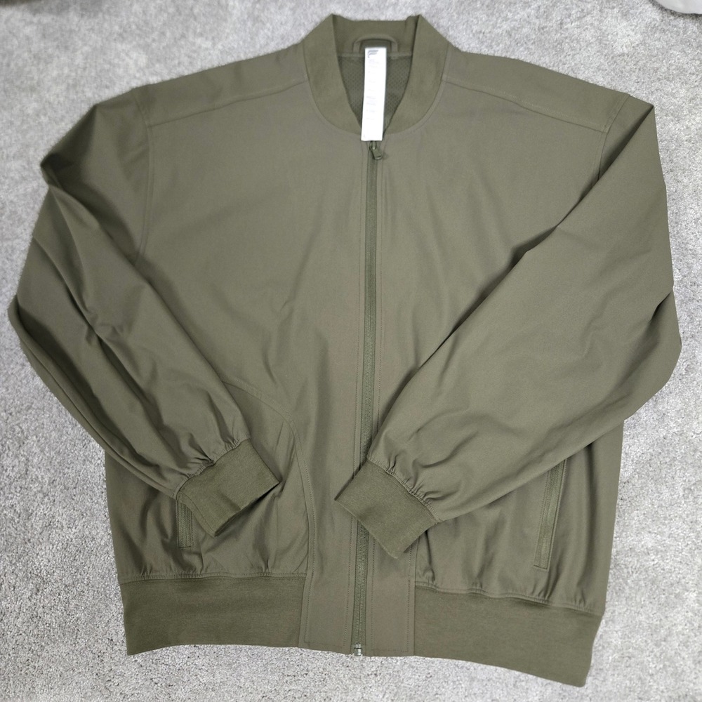 Fabletics Full Zip Bomber Jacket Olive Green Pock… - image 8